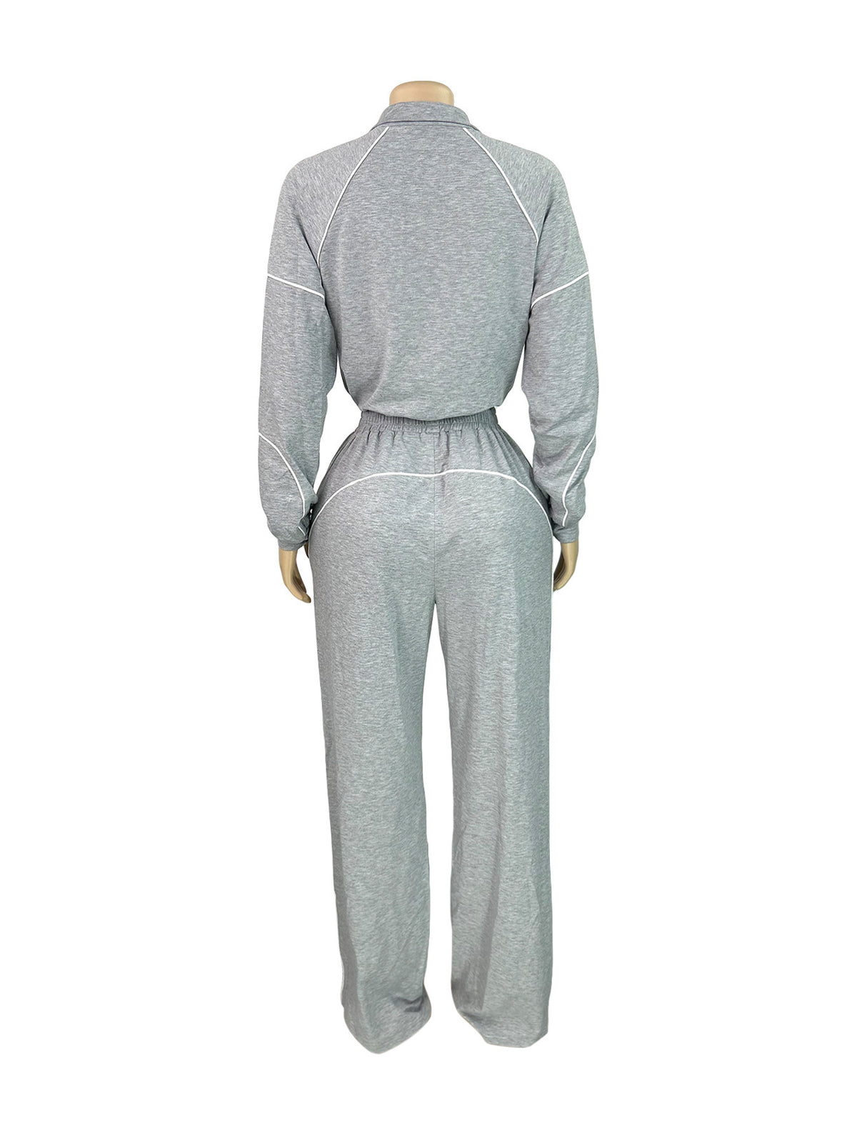 Women's Quarter Zip Pullover and Wide Leg Pants Set