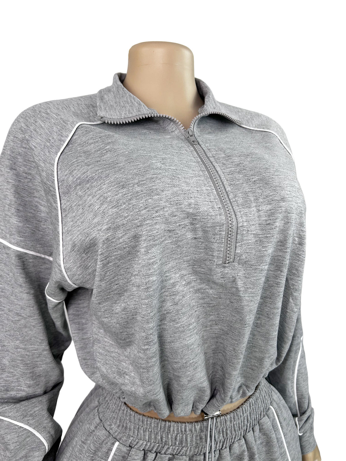 Women's Quarter Zip Pullover and Wide Leg Pants Set
