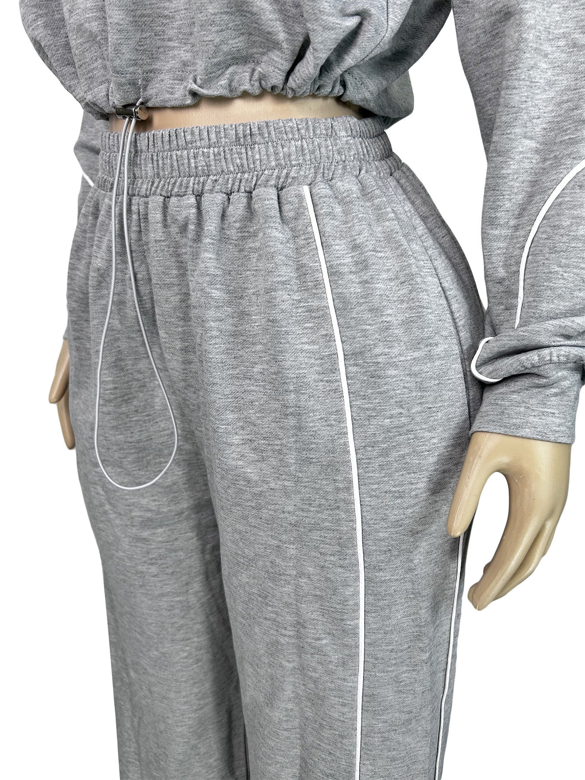 Women's Quarter Zip Pullover and Wide Leg Pants Set