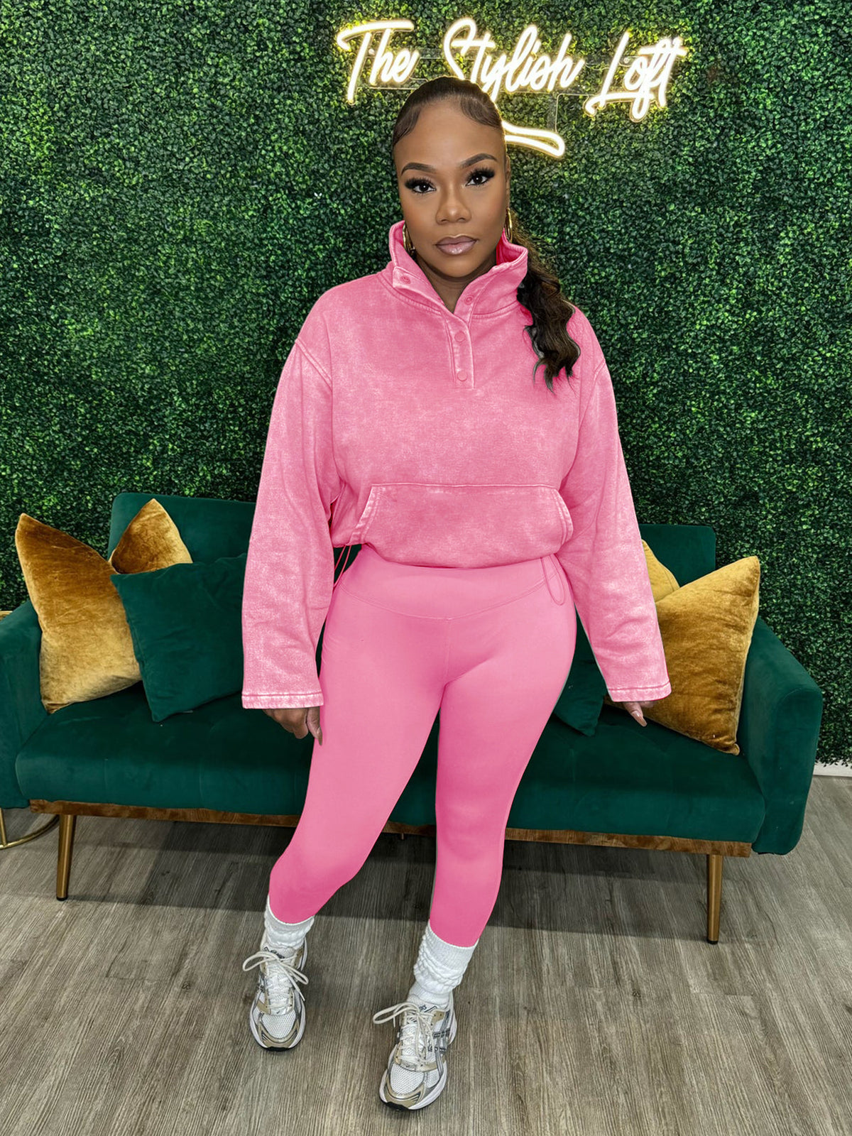 Women's Pullover Hoodie and Leggings Two Piece Set