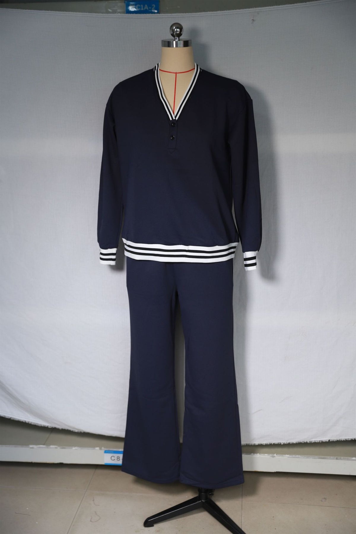 Women's V Neck Long Sleeve Two Piece Lounge Set