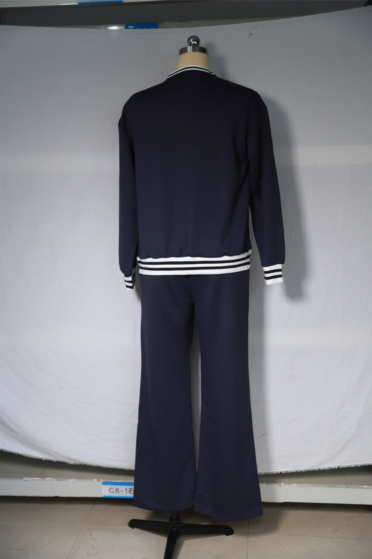 Women's V Neck Long Sleeve Two Piece Lounge Set