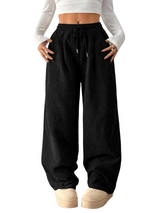 Women's High Waist Ribbed Wide Leg Pants