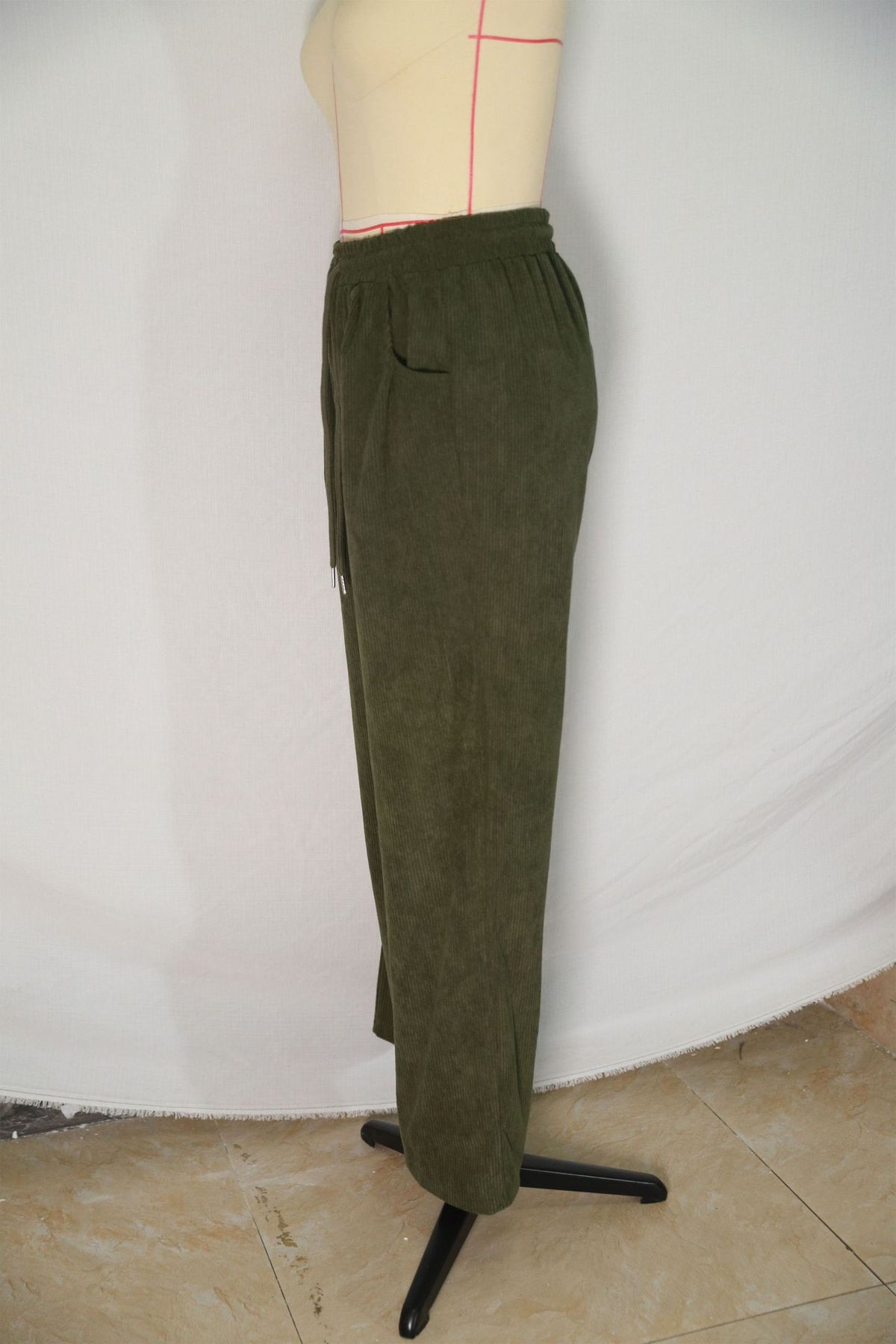 Women's High Waist Ribbed Wide Leg Pants