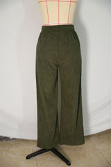 Women's High Waist Ribbed Wide Leg Pants