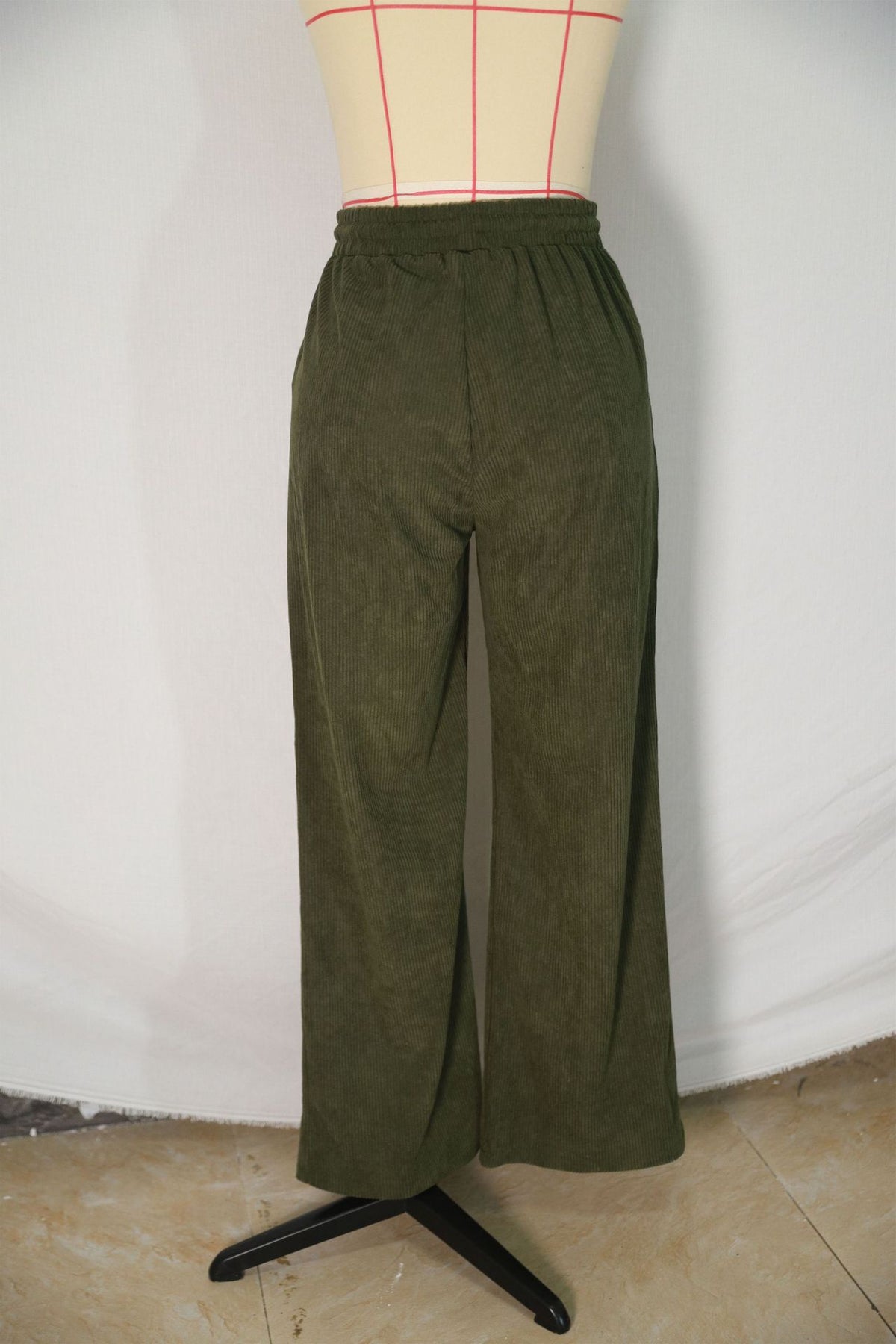 Women's High Waist Ribbed Wide Leg Pants
