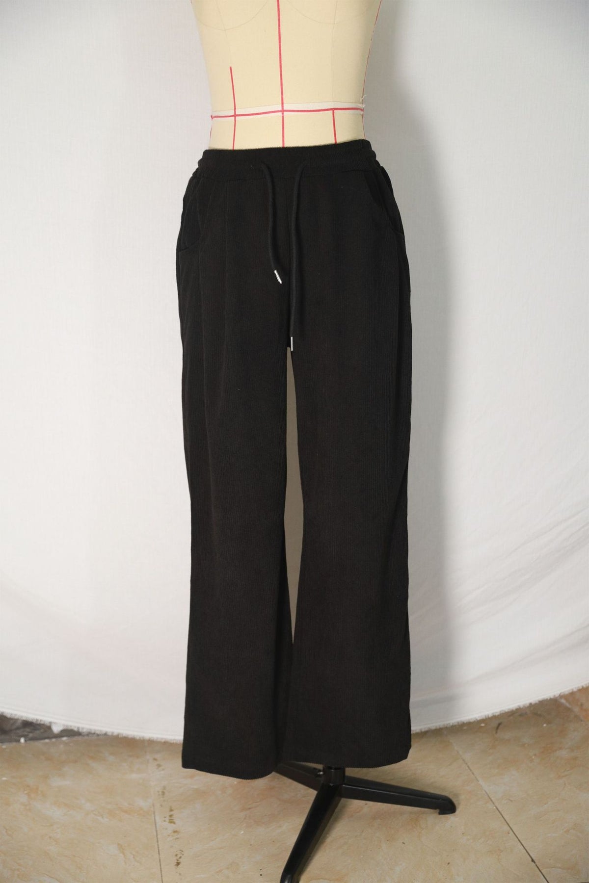 Women's High Waist Ribbed Wide Leg Pants