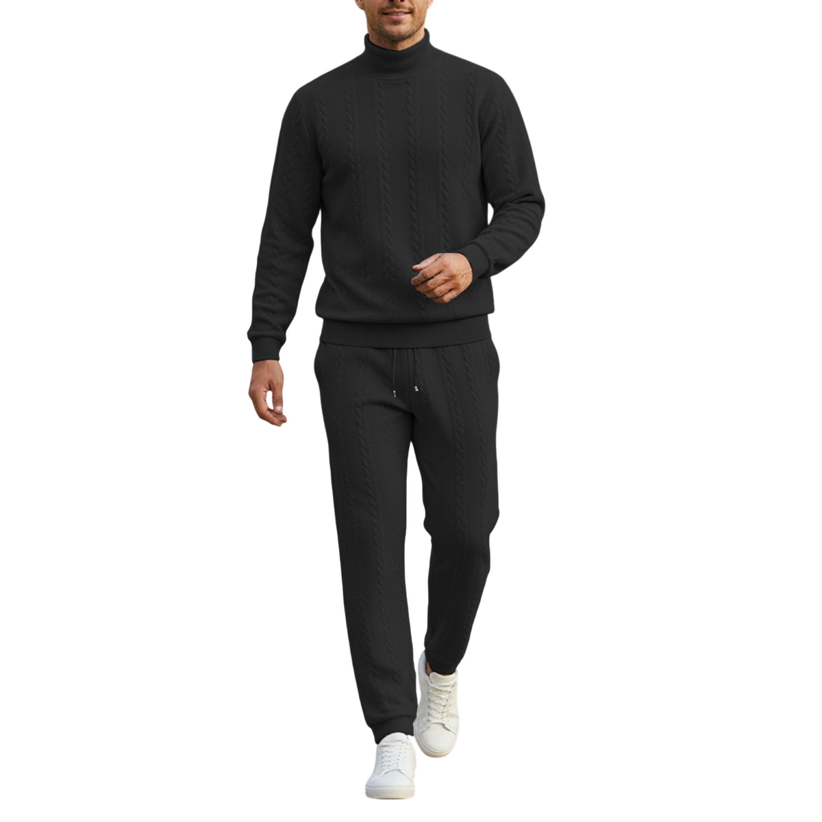 Men's Cable Knit Sweater and Jogger Pants Set