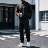 Men's Cable Knit Sweater and Cargo Jogger Set