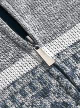 Men's Zip Up Fair Isle Pattern Knit Cardigan