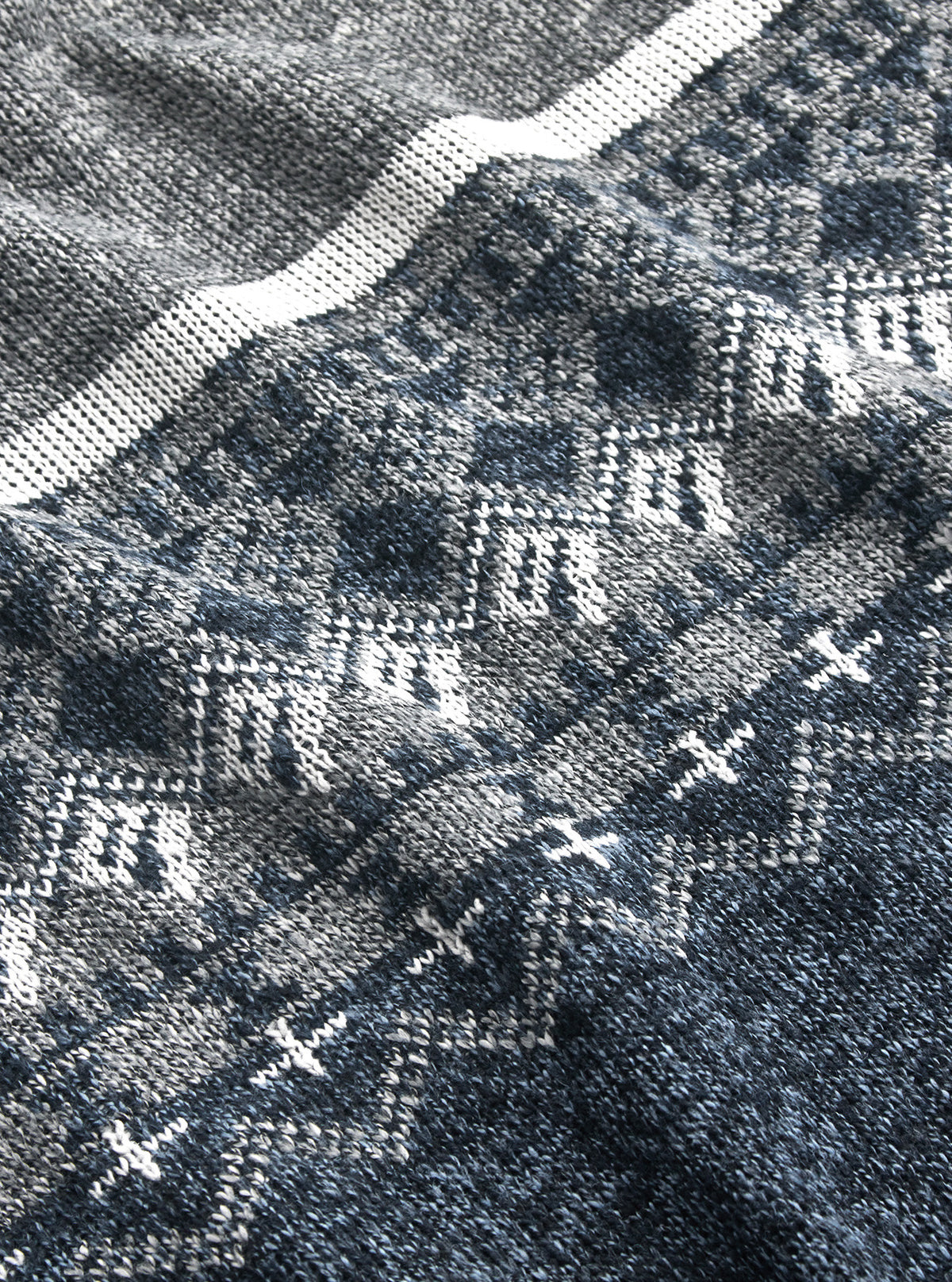 Men's Zip Up Fair Isle Pattern Knit Cardigan