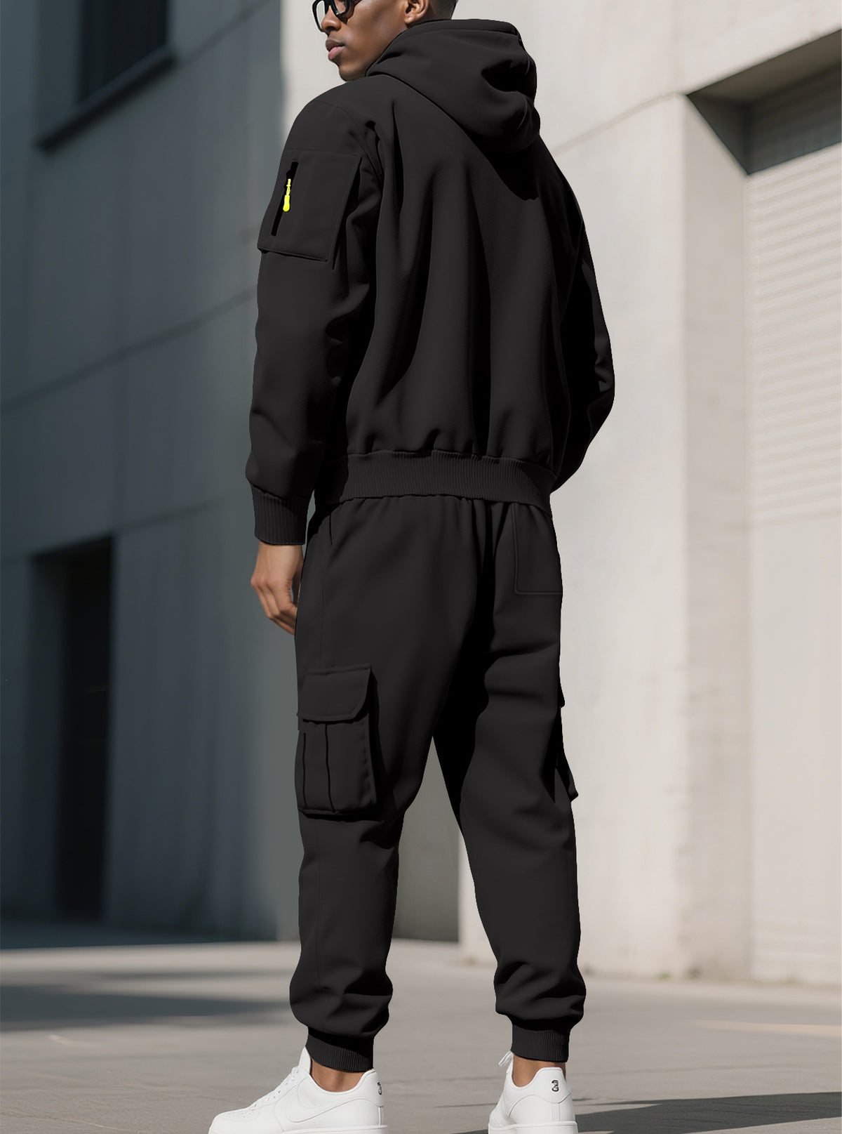 Men's Hooded Sweatshirt and Cargo Jogger Set