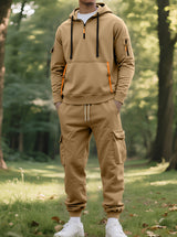 Men's Hooded Sweatshirt and Cargo Jogger Set