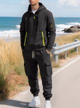 Men's Hooded Sweatshirt and Cargo Jogger Set