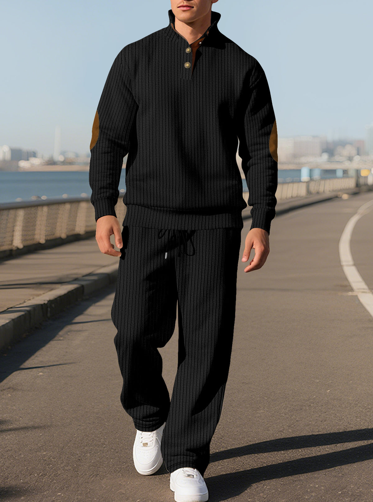 Men's Ribbed Knit Sweater and Jogger Pants Set