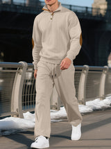 Men's Ribbed Knit Sweater and Jogger Pants Set