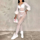 Women's Sheer Mesh Jumpsuit Set