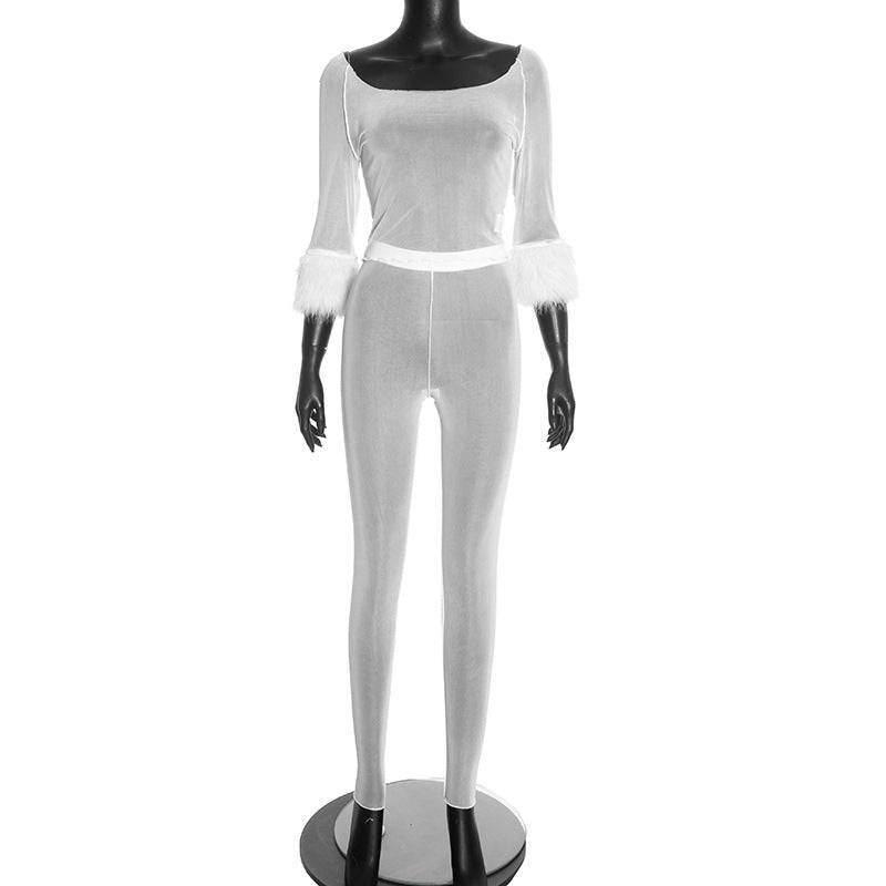 Women's Sheer Mesh Jumpsuit Set