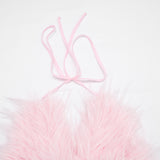 Women's  Faux Fur  Sleeveless Statement Crop Top