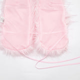 Women's  Faux Fur  Sleeveless Statement Crop Top