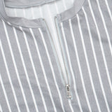Women's Striped Long Sleeve Crop Top and Shorts Set