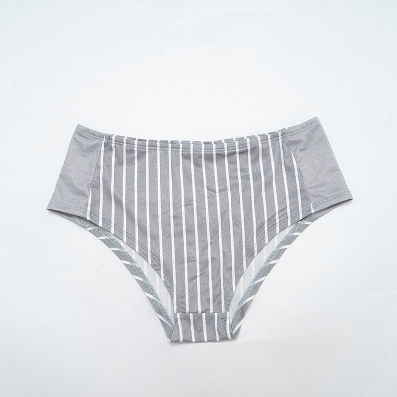Women's Striped Long Sleeve Crop Top and Shorts Set