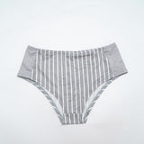 Women's Striped Long Sleeve Crop Top and Shorts Set