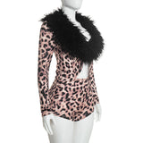Women's Leopard Print Two Piece Set