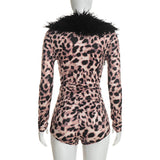 Women's Leopard Print Two Piece Set