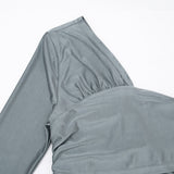 Women's One Shoulder Ruched Top and Leggings Set