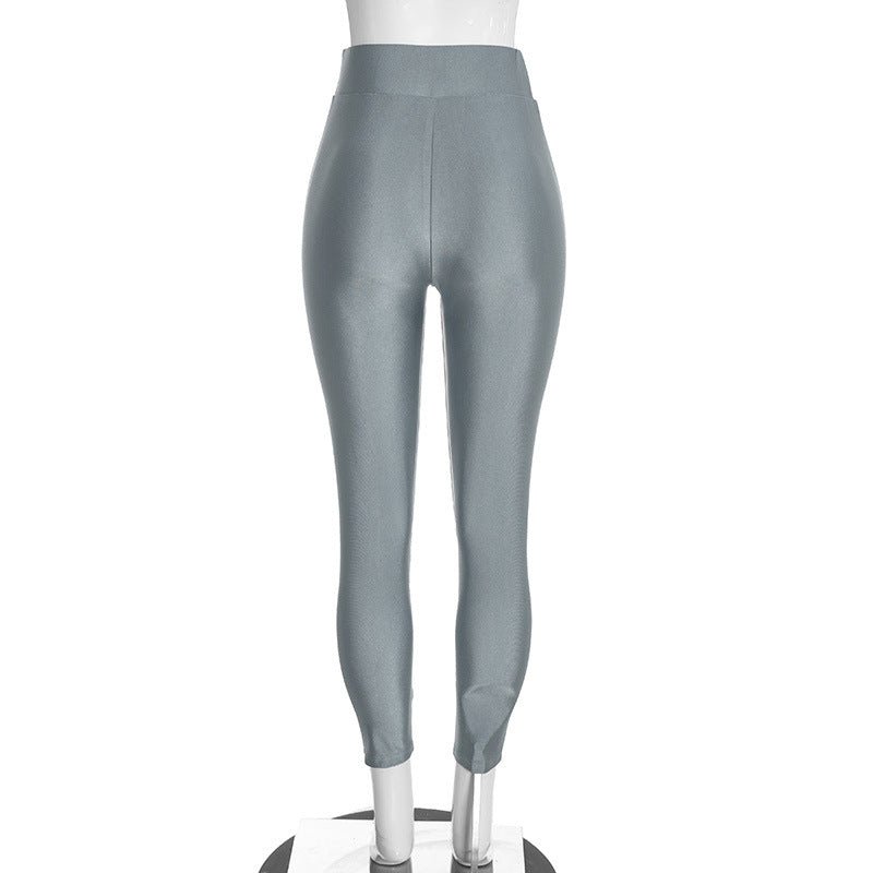 Women's One Shoulder Ruched Top and Leggings Set