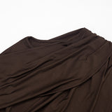 Women's Draped Crop Top and Leggings Two Piece Set
