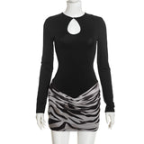Women's Long Sleeve Cutout Bodycon Mini Dress