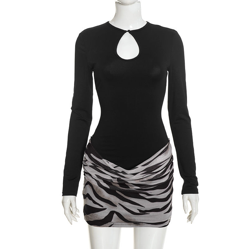 Women's Long Sleeve Cutout Bodycon Mini Dress