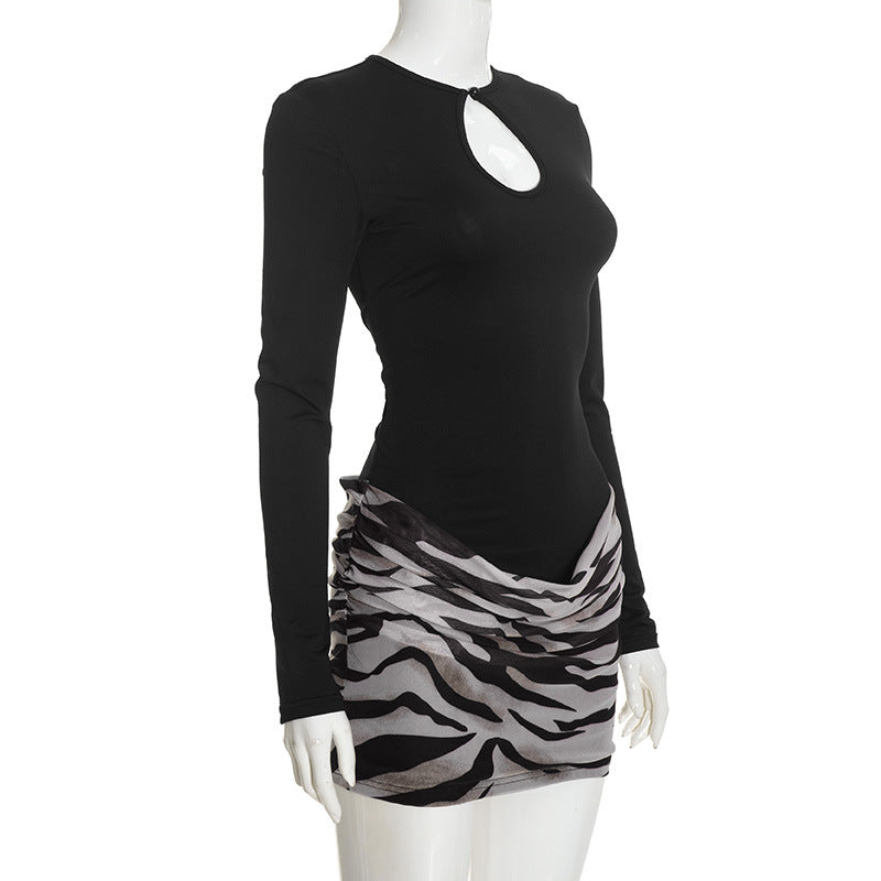 Women's Long Sleeve Cutout Bodycon Mini Dress