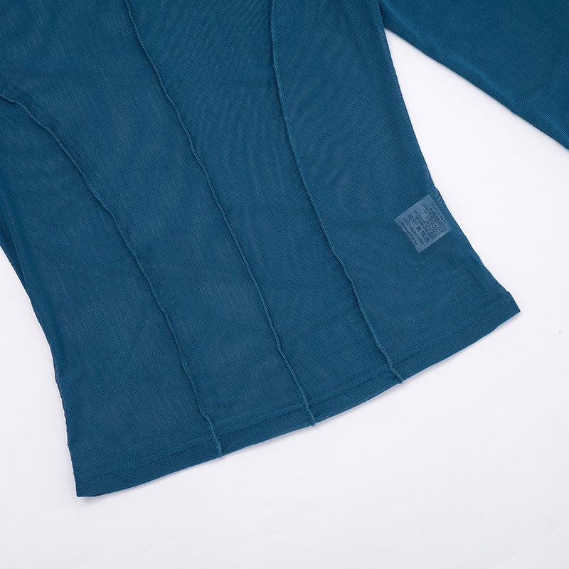 Women's Sheer Mesh Top and Capri Pants Set