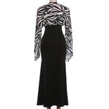 Women's Printed Long Sleeve Maxi Dress