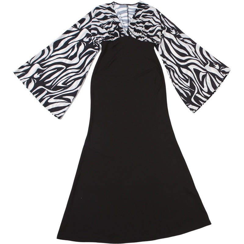 Women's Printed Long Sleeve Maxi Dress