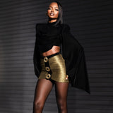 Women's Velvet Crop Top and Mini Skirt Set