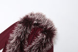 Women's Faux Fur Trim Long Sleeve Top and Mini Skirt Set