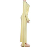 Women's Long Sleeve Ruched Maxi Dress