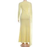 Women's Long Sleeve Ruched Maxi Dress