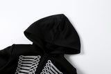 Women's Cropped Hooded Jacket with Decorative Braid Trim