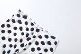 Polka Dot Two-Piece Set with Long Sleeve Crop Top and Capri Leggings