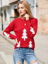 Women's Christmas Tree Sweater with Long Sleeves