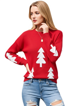 Women's Christmas Tree Sweater with Long Sleeves