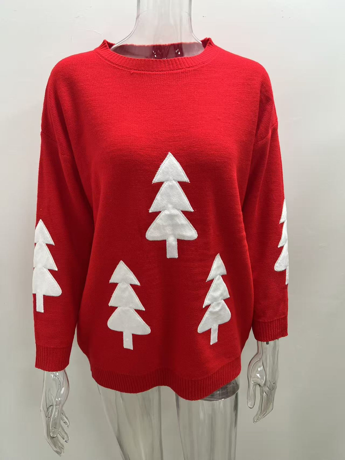 Women's Christmas Tree Sweater with Long Sleeves