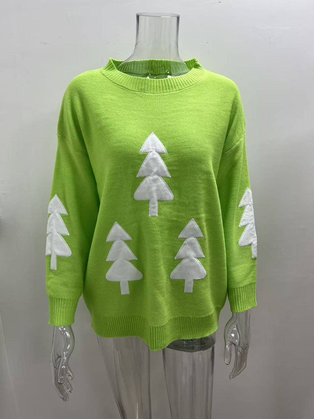 Women's Christmas Tree Sweater with Long Sleeves
