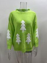 Women's Christmas Tree Sweater with Long Sleeves