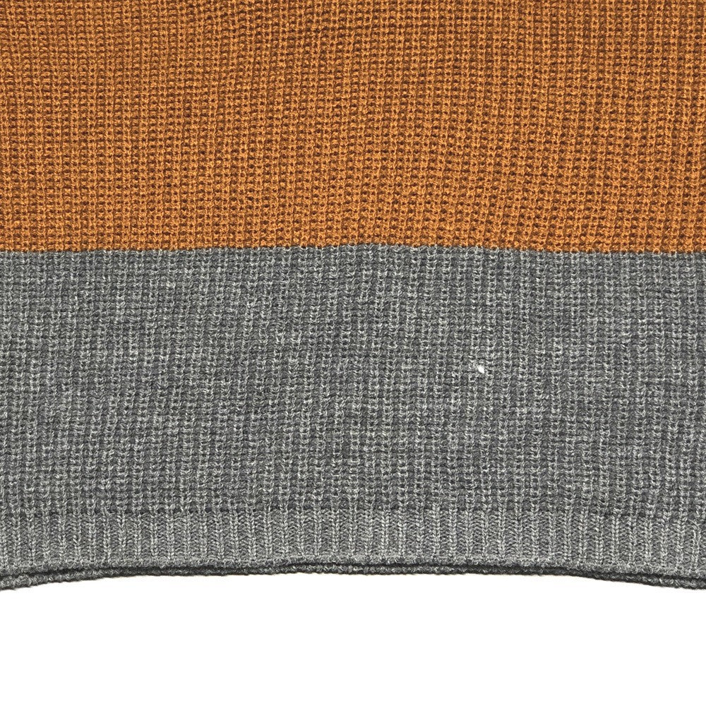 Women's Color Block Turtleneck Sweater with Long Sleeves